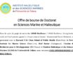 Offre de bourse de Doctorat en Sciences Marine et Halieutique